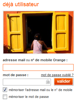 adresse mail ou n° de mobile Orange