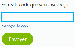 Entrez vote code de récupération afin de vous connecter à votre compte Skype
